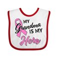thumbnail image 1 of Inktastic My Grandma is My Hero Breast Cancer Awareness Boys or Girls Baby Bib, 1 of 4