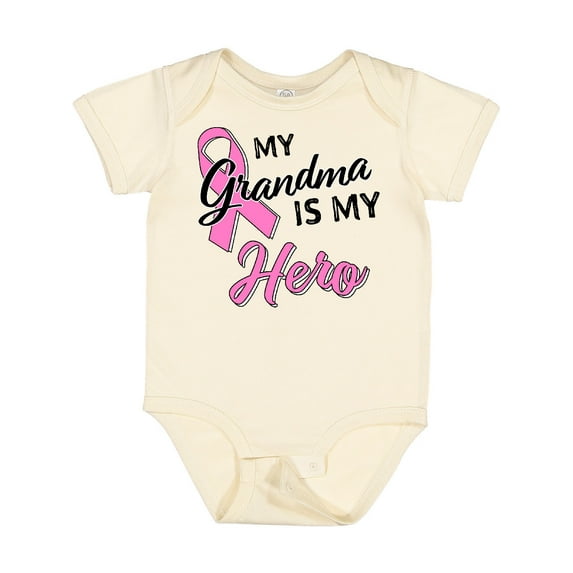 Inktastic My Grandma is My Hero Breast Cancer Awareness Boys or Girls Baby Bodysuit