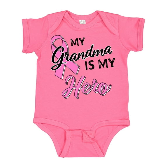 Inktastic My Grandma is My Hero Breast Cancer Awareness Boys or Girls Baby Bodysuit