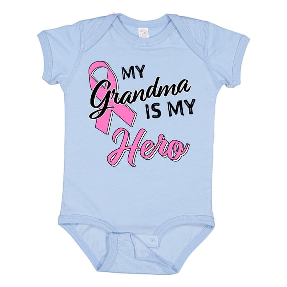 Inktastic My Grandma is My Hero Breast Cancer Awareness Boys or Girls Baby Bodysuit