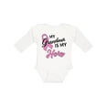 thumbnail image 1 of Inktastic My Grandma is My Hero Breast Cancer Awareness Boys or Girls Long Sleeve Baby Bodysuit, 1 of 5