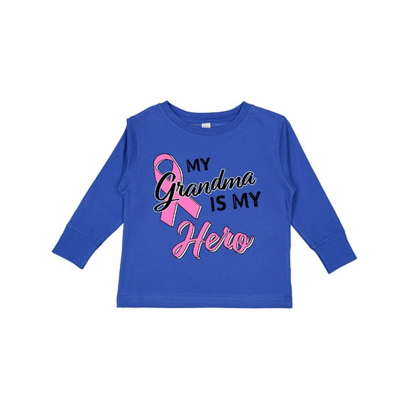 Inktastic My Grandma is My Hero Breast Cancer Awareness Boys or Girls Long Sleeve Toddler T-Shirt