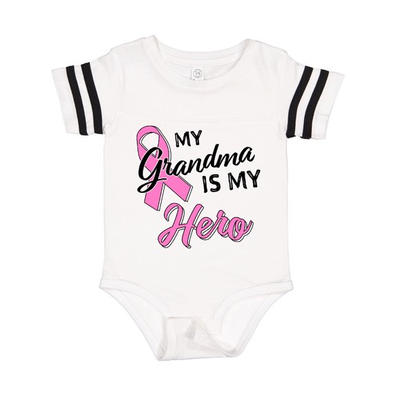 Inktastic My Grandma is My Hero- Breast Cancer Awareness Gift Baby Boy or Baby Girl Bodysuit