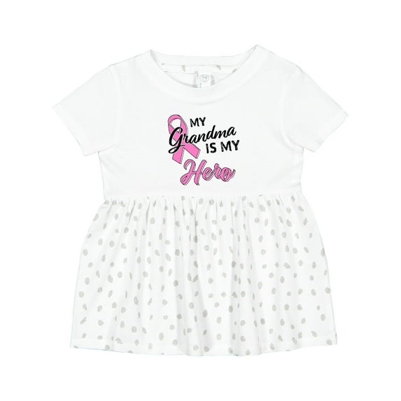 Inktastic My Grandma is My Hero Breast Cancer Awareness Girls Baby Dress