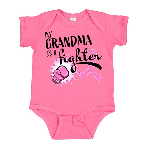 Inktastic My Grandma is a Fighter Breast Cancer Awareness Boys or Girls Baby Bodysuit