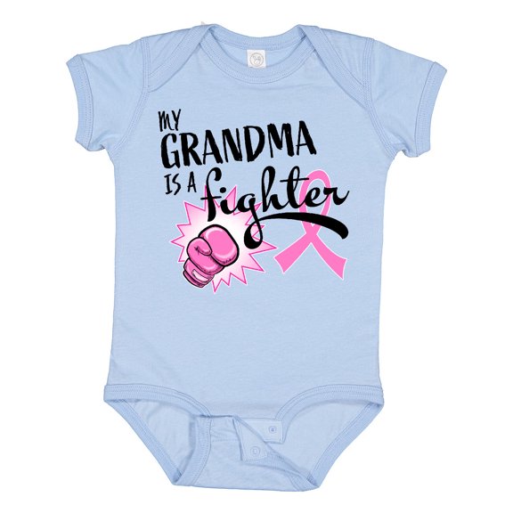 Inktastic My Grandma is a Fighter Breast Cancer Awareness Boys or Girls Baby Bodysuit