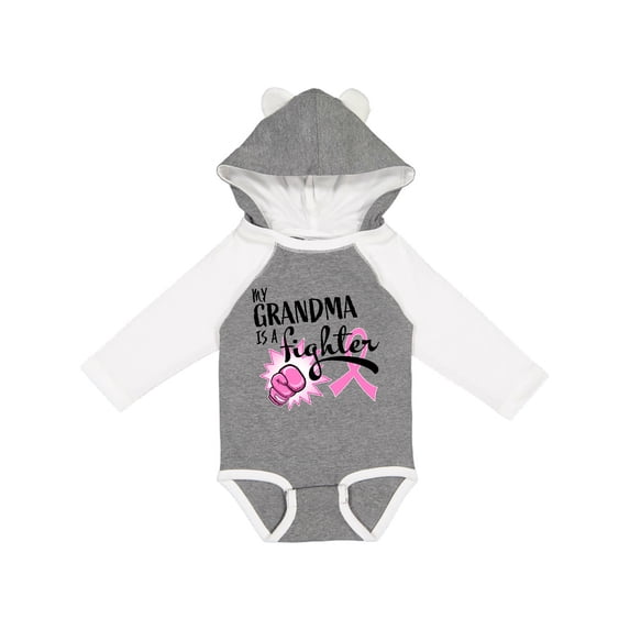 Inktastic My Grandma is a Fighter Breast Cancer Awareness Boys or Girls Long Sleeve Baby Bodysuit