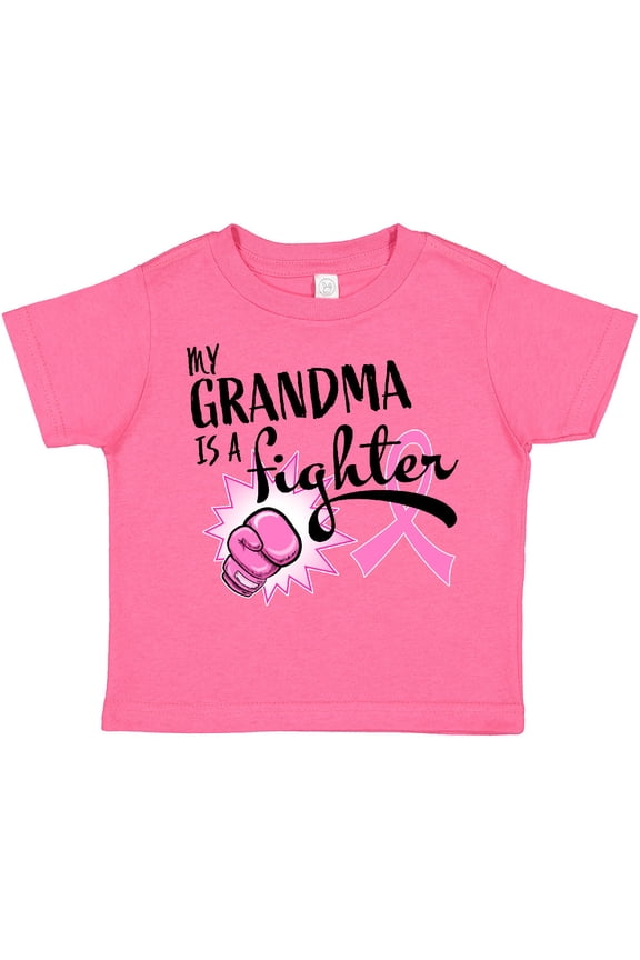 My Grandma is a Fighter Breast Cancer Awareness Boys or Girls Toddler T-Shirt