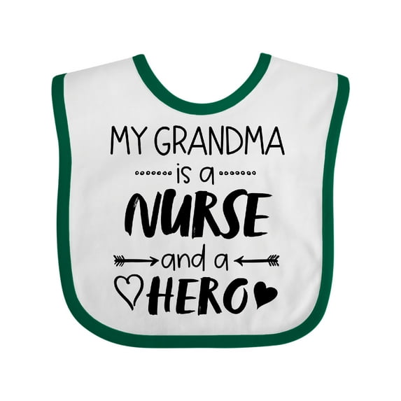 Inktastic My Grandma is a Nurse and a Hero Boys or Girls Baby Bib