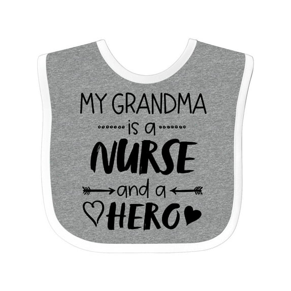 Inktastic My Grandma is a Nurse and a Hero Boys or Girls Baby Bib