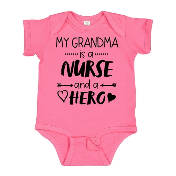 Inktastic My Grandma is a Nurse and a Hero Boys or Girls Baby Bodysuit