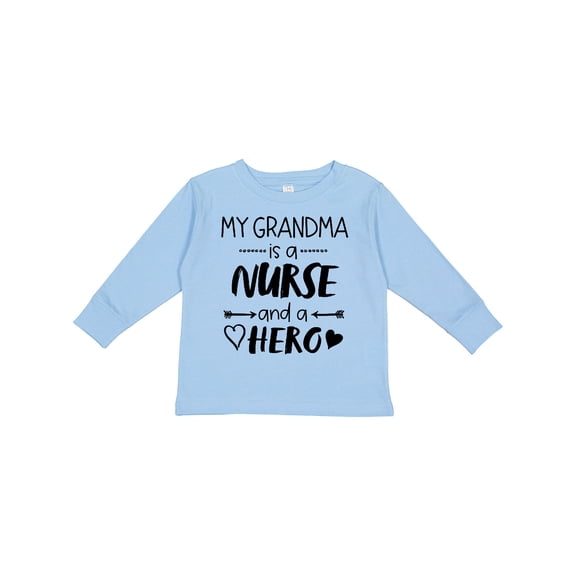 Inktastic My Grandma is a Nurse and a Hero Boys or Girls Long Sleeve Toddler T-Shirt