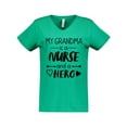 thumbnail image 1 of Inktastic My Grandma is a Nurse and a Hero Women's V-Neck T-Shirt, 1 of 5