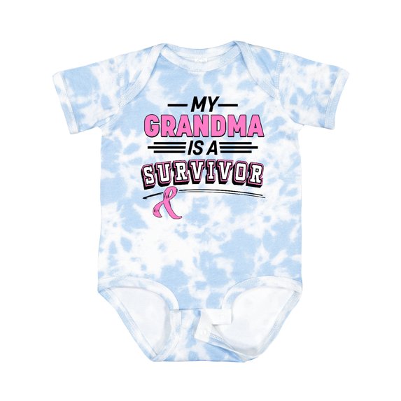Inktastic My Grandma is a Survivor Breast Cancer Awareness Boys or Girls Baby Bodysuit