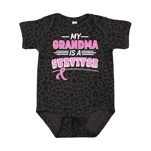 Inktastic My Grandma is a Survivor Breast Cancer Awareness Boys or Girls Baby Bodysuit