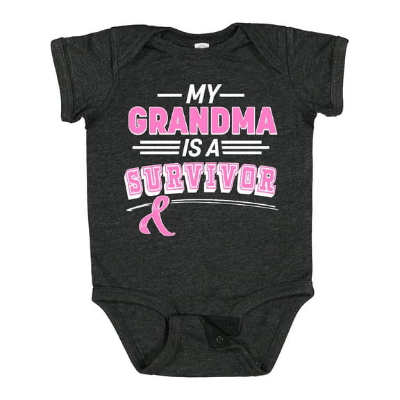 Inktastic My Grandma is a Survivor Breast Cancer Awareness Boys or Girls Baby Bodysuit