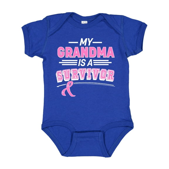 Inktastic My Grandma is a Survivor Breast Cancer Awareness Boys or Girls Baby Bodysuit
