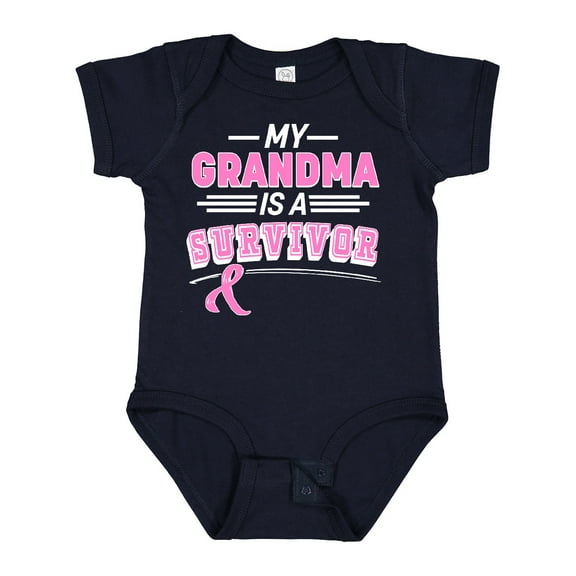 Inktastic My Grandma is a Survivor Breast Cancer Awareness Boys or Girls Baby Bodysuit