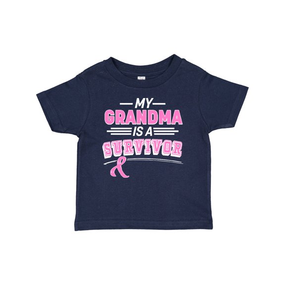 Inktastic My Grandma is a Survivor Breast Cancer Awareness Boys or Girls Baby T-Shirt