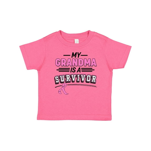 Inktastic My Grandma is a Survivor Breast Cancer Awareness Boys or Girls Baby T-Shirt