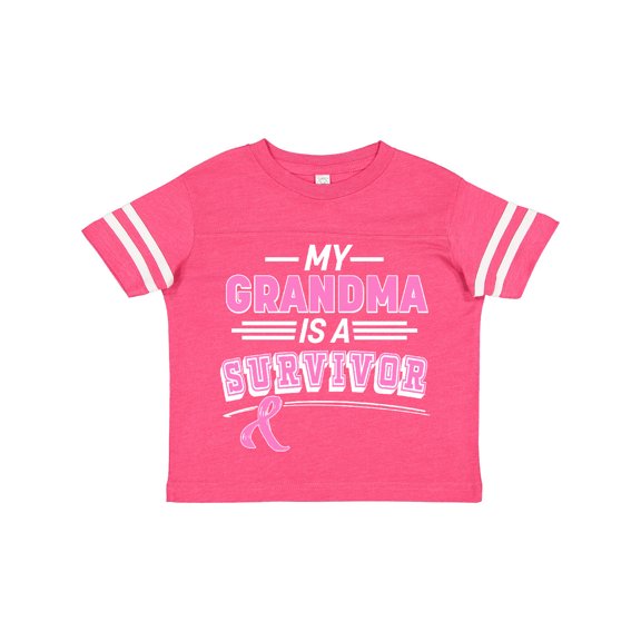 Inktastic My Grandma is a Survivor Breast Cancer Awareness Boys or Girls Toddler T-Shirt