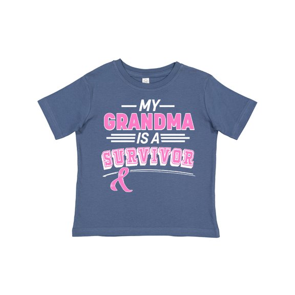 Inktastic My Grandma is a Survivor Breast Cancer Awareness Boys or Girls Toddler T-Shirt