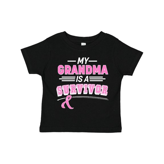 Inktastic My Grandma is a Survivor Breast Cancer Awareness Boys or Girls Toddler T-Shirt