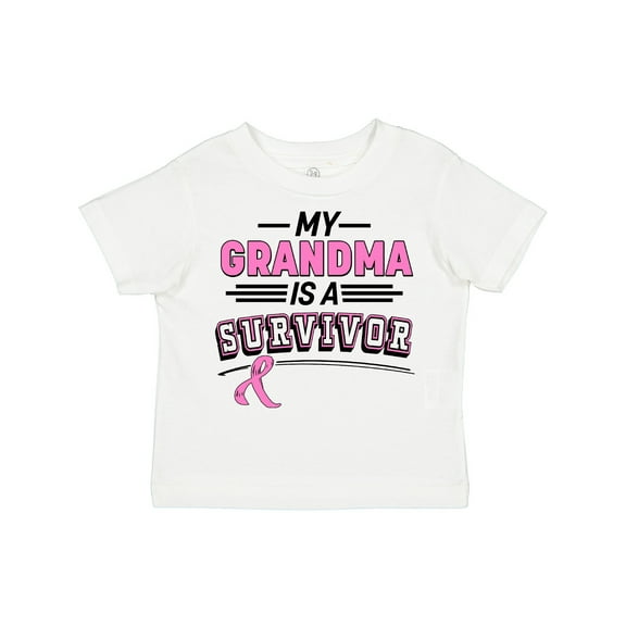 Inktastic My Grandma is a Survivor Breast Cancer Awareness Boys or Girls Toddler T-Shirt