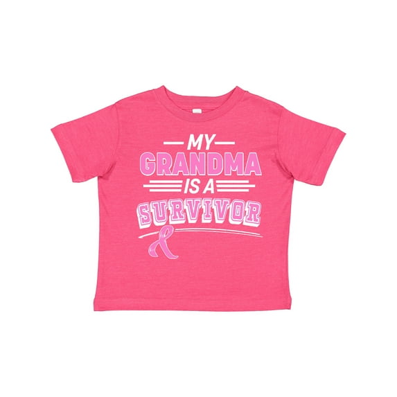 Inktastic My Grandma is a Survivor Breast Cancer Awareness Boys or Girls Toddler T-Shirt