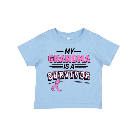Inktastic My Grandma is a Survivor Breast Cancer Awareness Boys or Girls Toddler T-Shirt