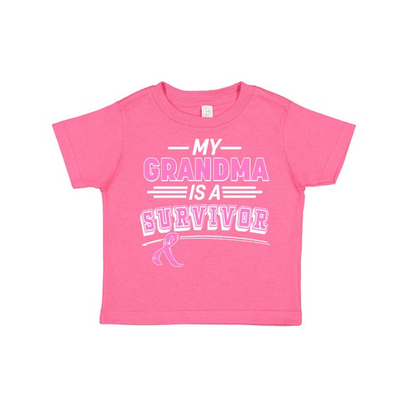 Inktastic My Grandma is a Survivor Breast Cancer Awareness Boys or Girls Toddler T-Shirt