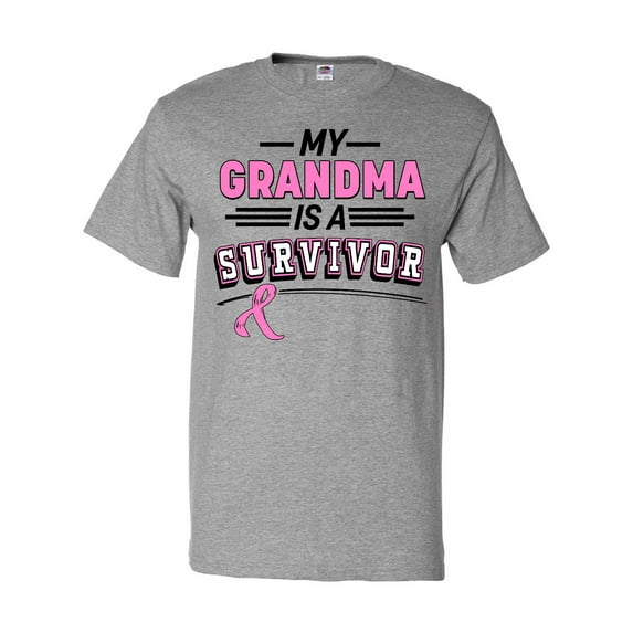 Inktastic My Grandma is a Survivor Breast Cancer Awareness T-Shirt