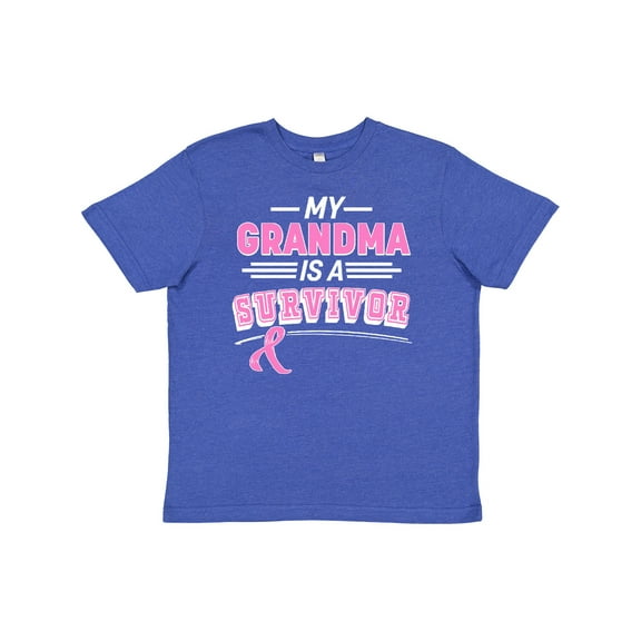 Inktastic My Grandma is a Survivor Breast Cancer Awareness Youth T-Shirt