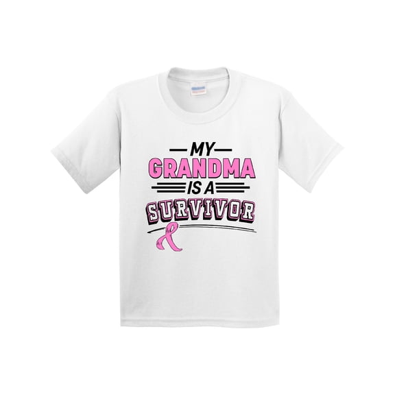 Inktastic My Grandma is a Survivor Breast Cancer Awareness Youth T-Shirt
