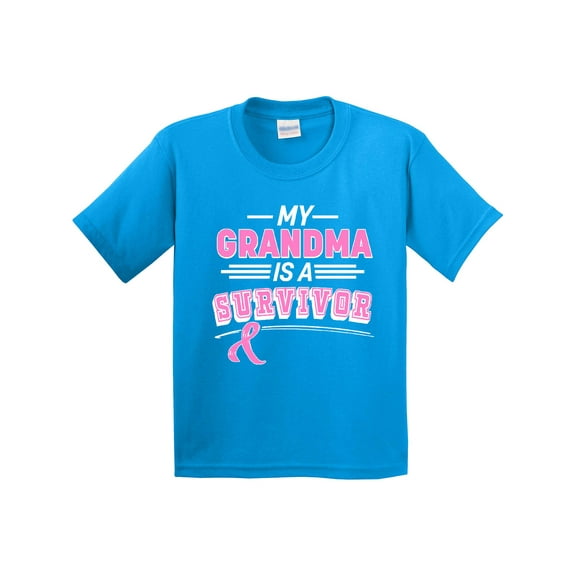Inktastic My Grandma is a Survivor Breast Cancer Awareness Youth T-Shirt