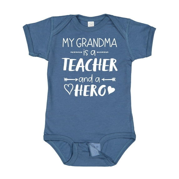 Inktastic My Grandma is a Teacher and a Hero Boys or Girls Baby Bodysuit