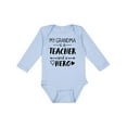 thumbnail image 1 of Inktastic My Grandma is a Teacher and a Hero Boys or Girls Long Sleeve Baby Bodysuit, 1 of 5