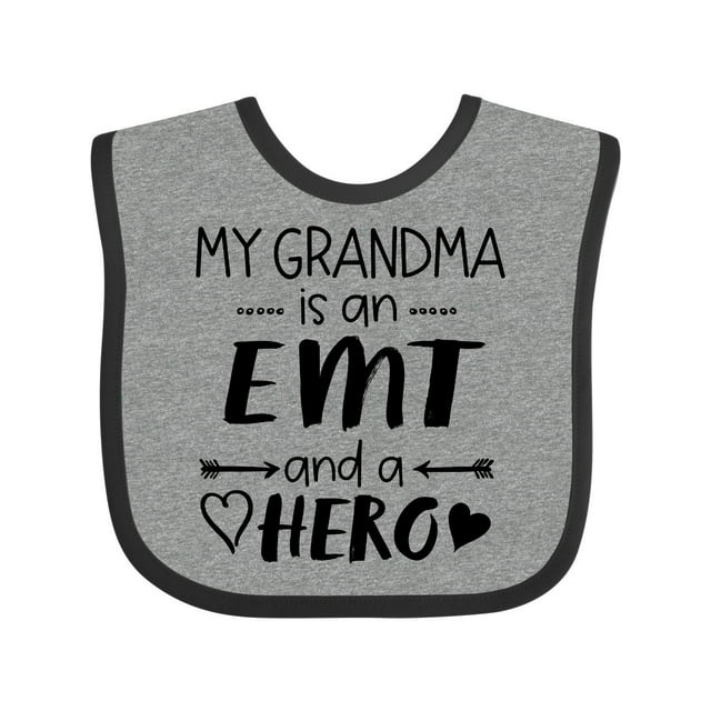 Inktastic My Grandma is an EMT and a Hero Boys or Girls Baby Bib