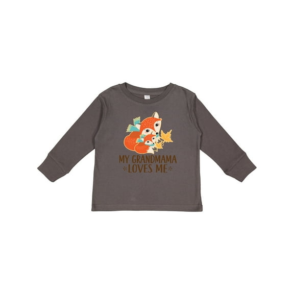 Inktastic My Grandmama Loves Me Woodland Fox Boys or Girls Long Sleeve Toddler T-Shirt