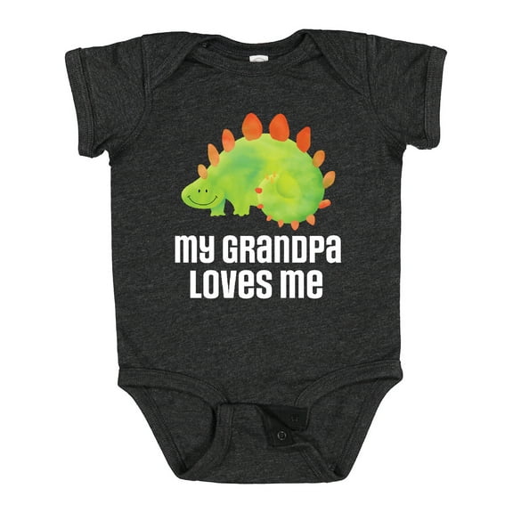 Inktastic My Grandpa Loves Me Boys Grandson Dinosaur Boys Baby Bodysuit