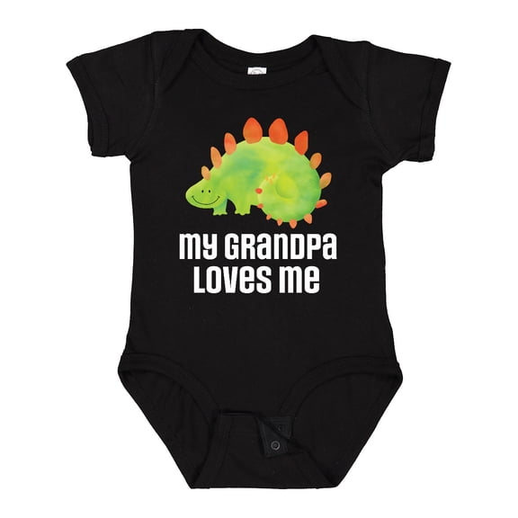 Inktastic My Grandpa Loves Me Boys Grandson Dinosaur Boys Baby Bodysuit
