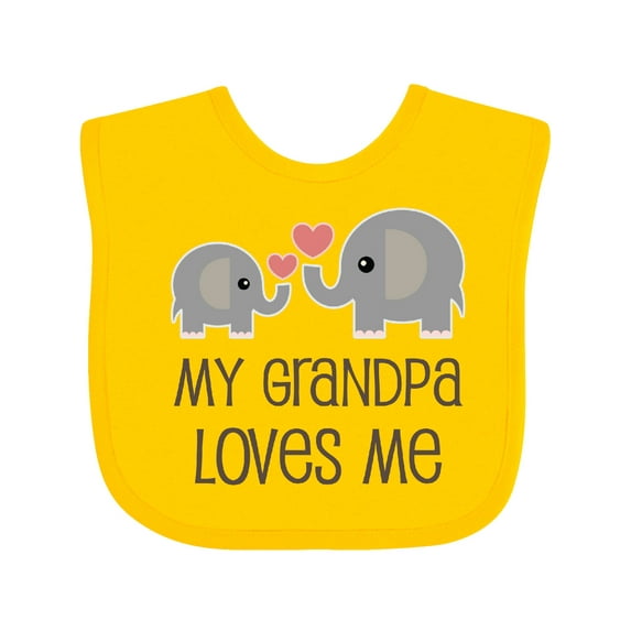 Inktastic My Grandpa Loves Me Boys or Girls Baby Bib