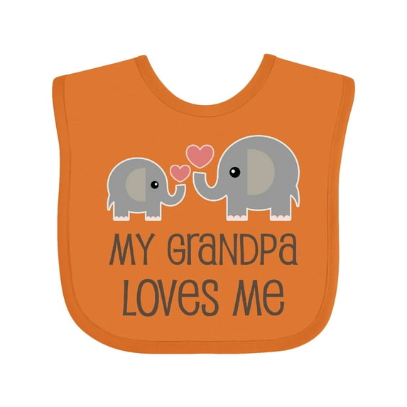 Inktastic My Grandpa Loves Me Boys or Girls Baby Bib
