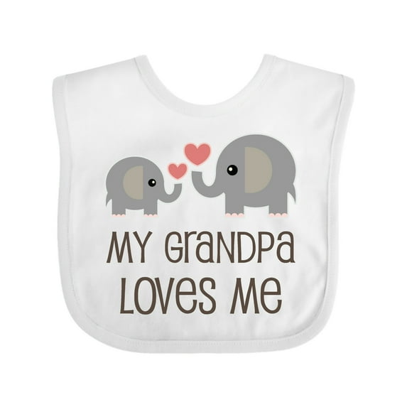 Inktastic My Grandpa Loves Me Boys or Girls Baby Bib