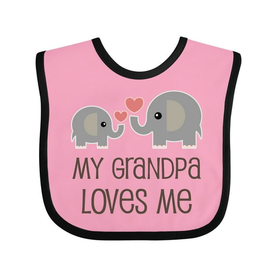 Inktastic My Grandpa Loves Me Boys or Girls Baby Bib