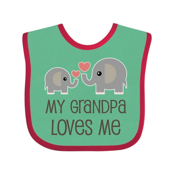 Inktastic My Grandpa Loves Me Boys or Girls Baby Bib