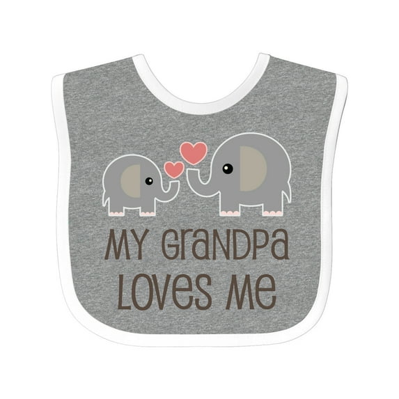 Inktastic My Grandpa Loves Me Boys or Girls Baby Bib