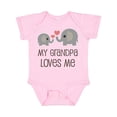 thumbnail image 1 of Inktastic My Grandpa Loves Me Boys or Girls Baby Bodysuit, 1 of 5