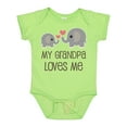 thumbnail image 1 of Inktastic My Grandpa Loves Me Boys or Girls Baby Bodysuit, 1 of 5