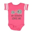 thumbnail image 1 of Inktastic My Grandpa Loves Me Boys or Girls Baby Bodysuit, 1 of 5